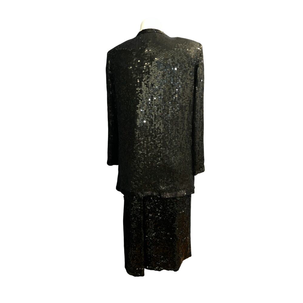 Niteline women’s 100% silk sequins beaded black blazer unknown sequins skirt - Picture 3 of 16